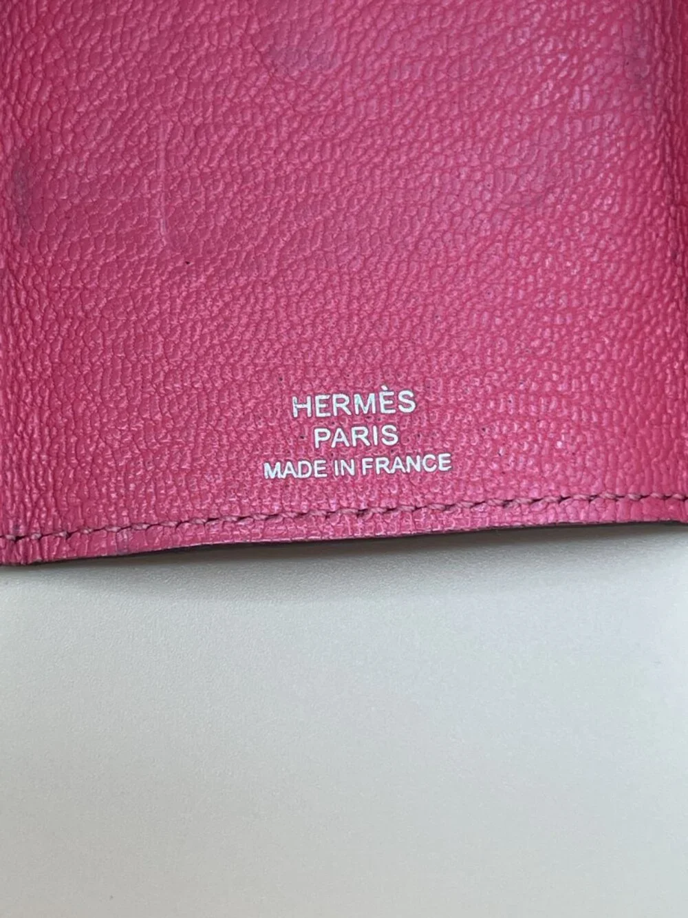 Hermes Bearn Key Case Holder Pink Rose Epsom Leather Silver H Clasp Made in Fran